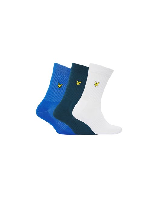 Lyle & Scott Blue Hamilton 3 Pack Sports Socks for men