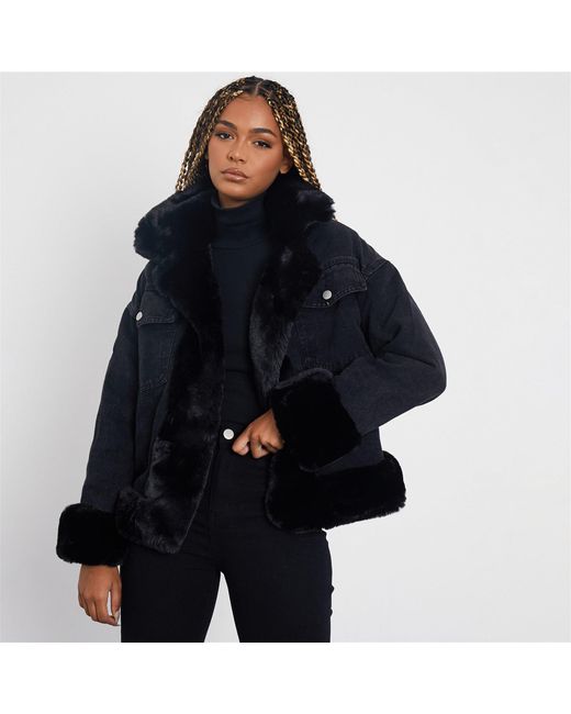 I saw it first black fur coat hotsell
