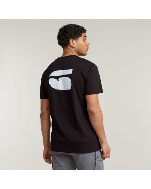 G-Star RAW Black Burger Back Print T Shirt for men