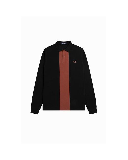 Fred Perry Black Fred Panel Ls Polo Sn41 for men