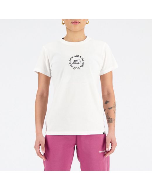 New Balance White Sport Athletic Fit Circular T Shirt