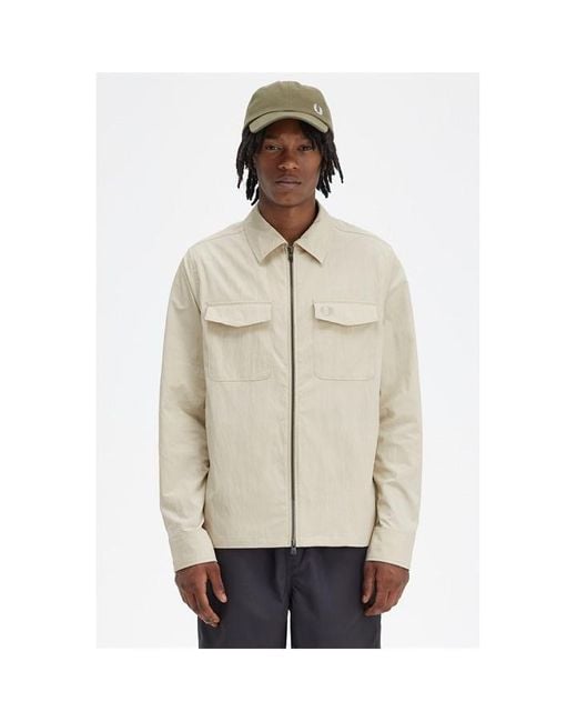 Fred Perry Natural Fred Zip Overshirt for men
