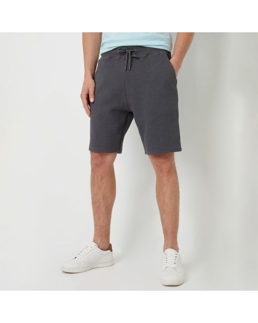 Threadbare Blue Waffle Texture Sweat Shorts for men