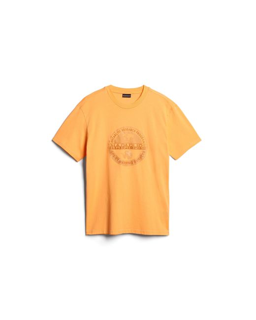 Napapijri Orange Bollo Short Sleeve T Shirt for men