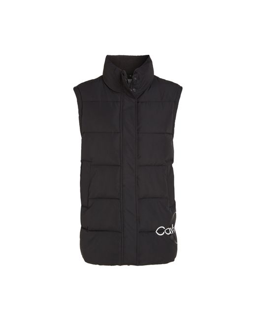 Calvin Klein Black Logo Print Puffer Gilet