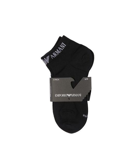 Emporio Armani Black Emporio 3pk Eag Sock Sn42 for men