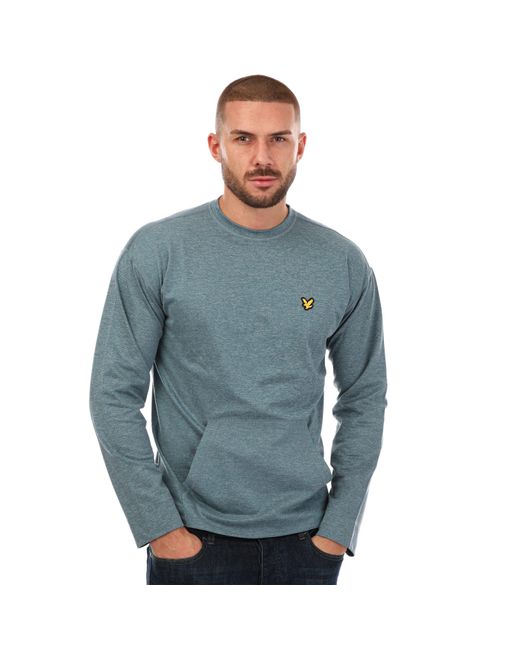 Lyle & Scott Blue Sports Crew Neck Fly Fleece Jumper for men