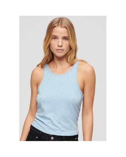 Superdry Blue Ruched Tank Ld43