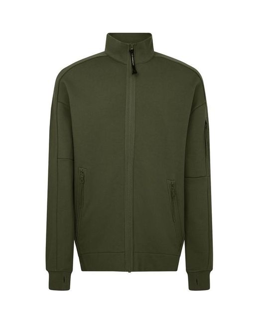 C P Company Green Full Zip Fleece Sweatshirt for men