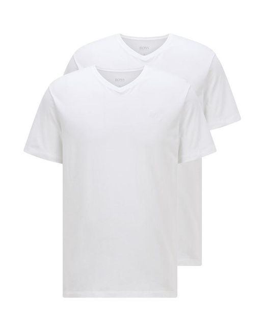 Hugo boss white v 2024 neck t shirt