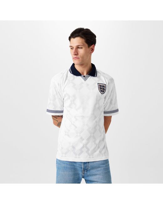 Score Draw White England 1990 Home Shirt Adults for men