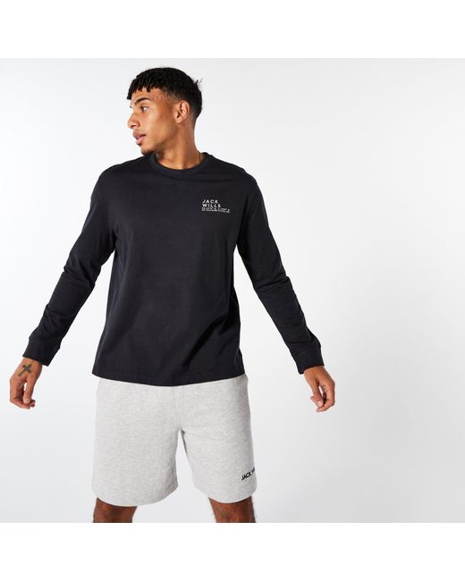 Jack Wills Black Jw Radar Long Sleeve T Shirt for men