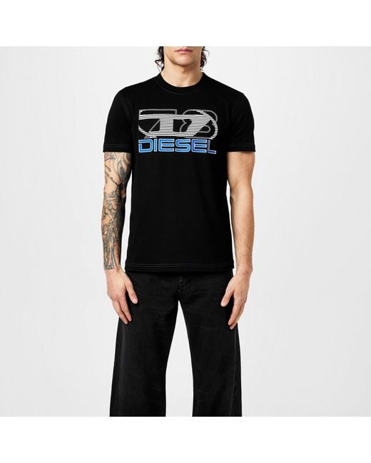 DIESEL Black Big D Tee Sn42 for men