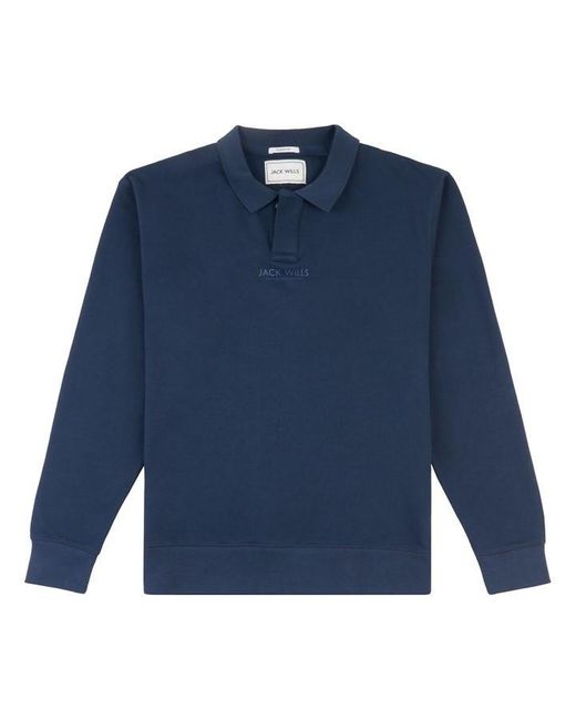 Jack Wills Blue Sweat Ls Polo Sn99 for men
