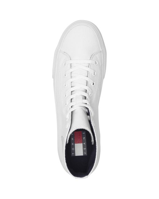 Tommy Hilfiger White Canvas Hi Tops for men