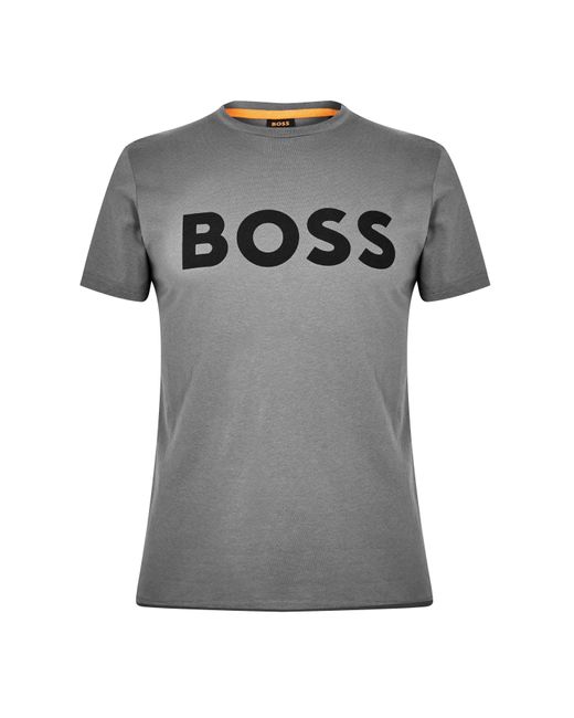 Boss Gray Thinking 1 Logo T Shirt for men