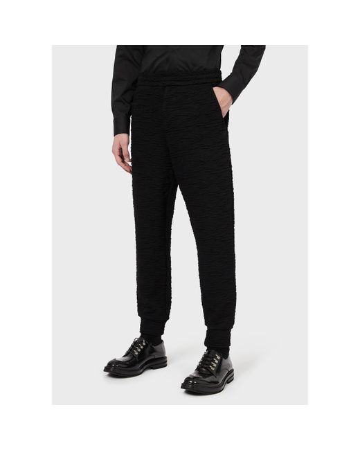 Emporio Armani Black Casual Trous for men