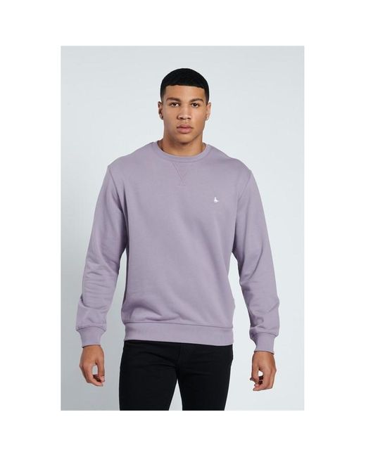 Jack Wills Purple Belvue Crew Sweatshirt for men