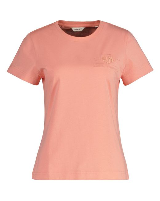 Gant Pink Tonal Shield T Shirt