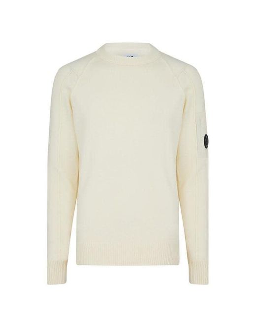 C P Company White Lambs Wool Jumper for men