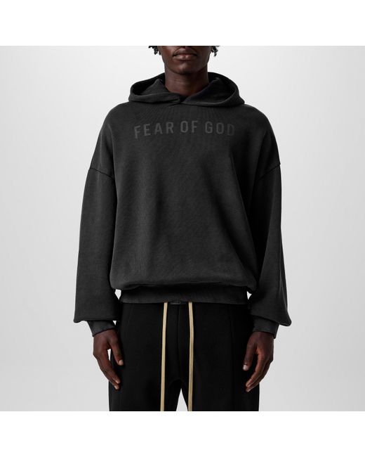 Fear Of God Logo Over The Head Hoodie in Black for Men Lyst UK