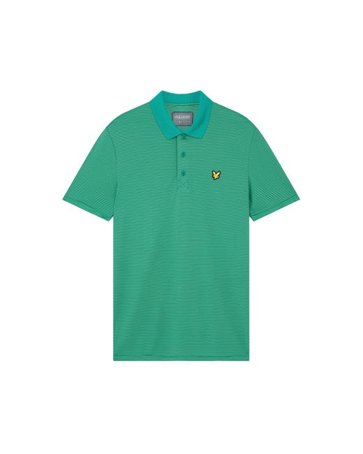 Lyle & Scott Green Golf Microstripe Polo Shirt for men