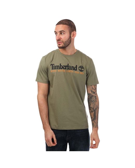 Timberland Green Front Graphic T-shirt for men