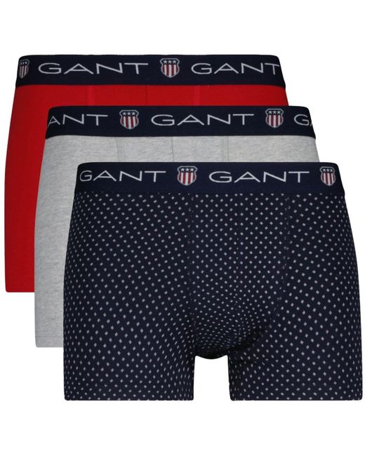 Gant Blue 3 Pack Micro Print Shield Trunks for men