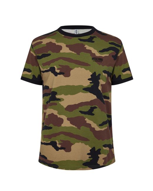 Moschino Green Camo T Shirt for men