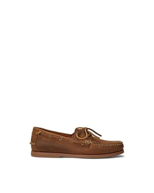 Polo Ralph Lauren Brown Merton Leather Boat Shoes for men