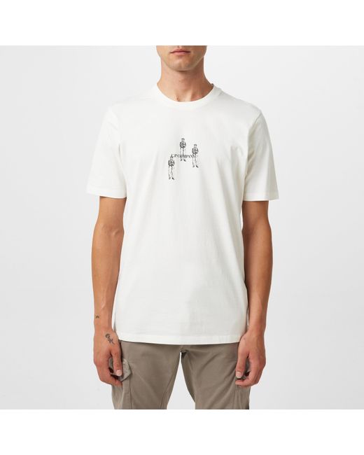 C P Company White Graphic Print T Shirt for men