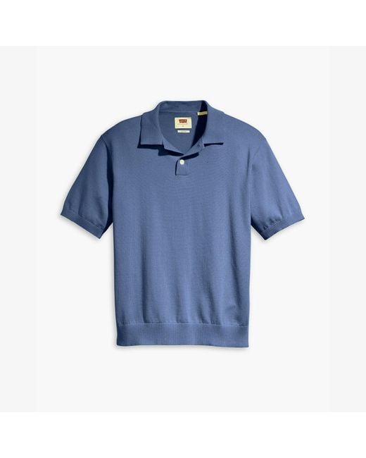 Levi's Blue Sweater Knit Polo Coastal Fjor for men