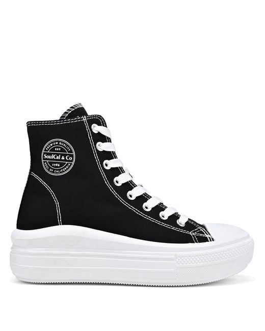 SoulCal & Co California Black Canvas High Top Wedge Platform