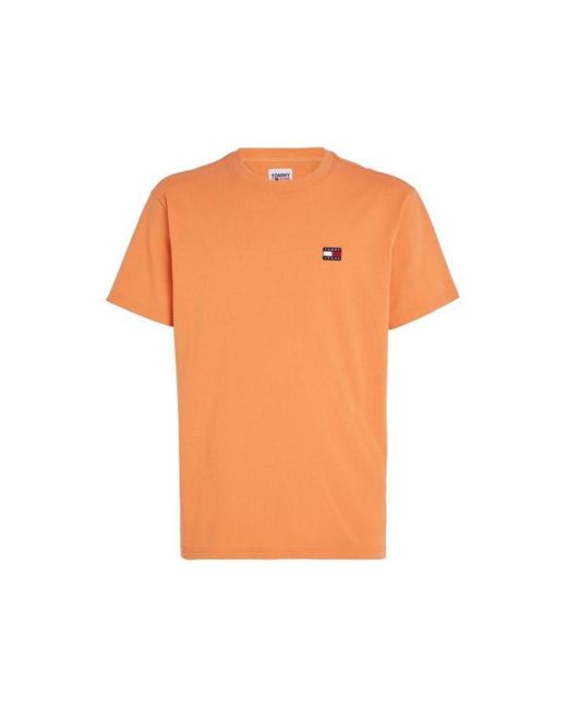 Tommy Hilfiger Orange Classic Tommy Small Badge T Shirt for men