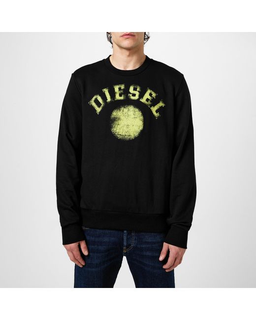 DIESEL Black Diesel Diesel Circle Crew Sweater for men