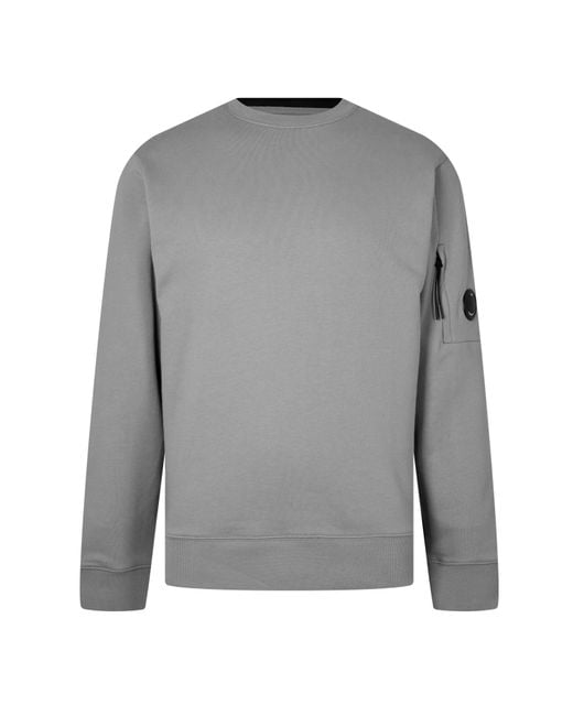 C P Company Gray Heavyweight Lens Sweatshirt for men