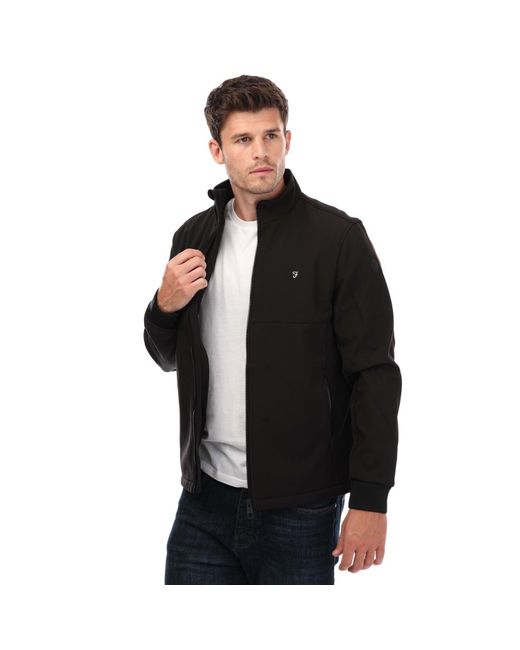 Farah Black Winstead Softshell Jacket for men