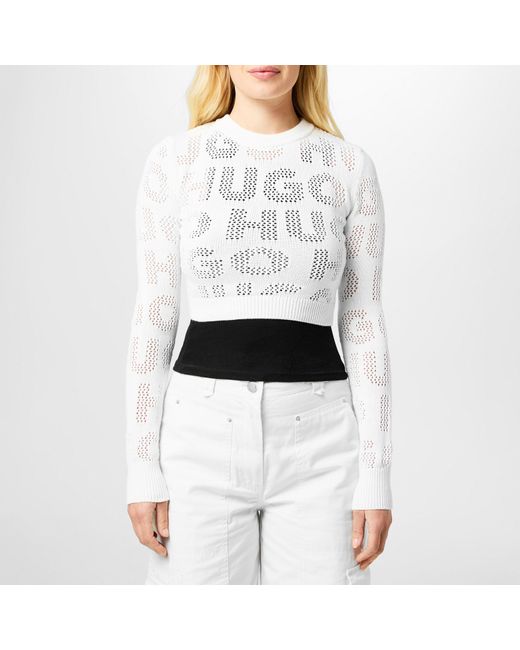 HUGO White Sarahred Jumper