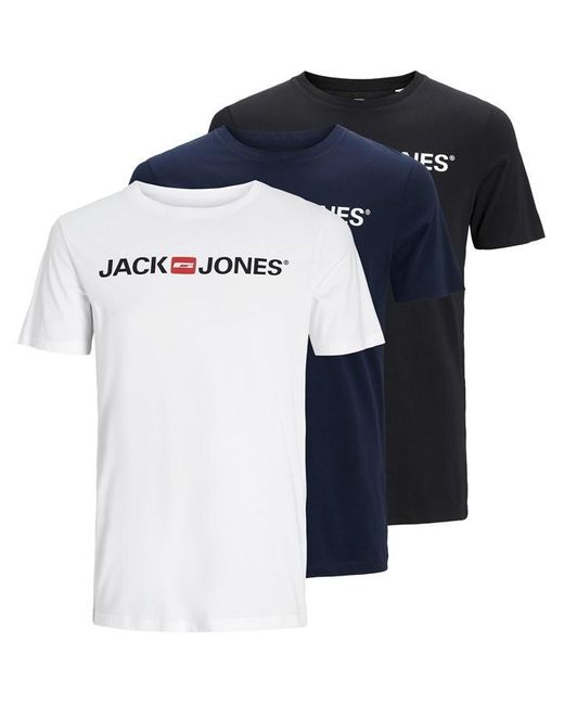 Jack & Jones Blue Corp Logo 3-pack T-shirt for men