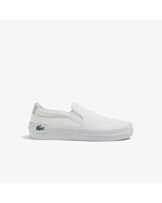 Lacoste White L004 Slip On Shoes for men