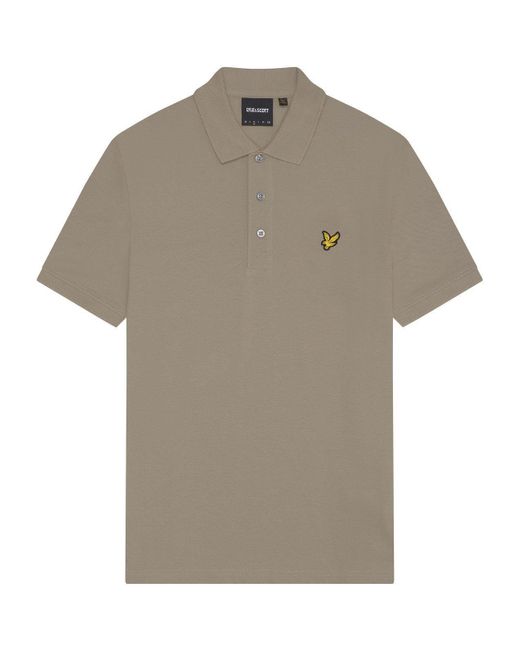 Lyle & Scott Gray Basic Short Sleeve Polo Shirt for men