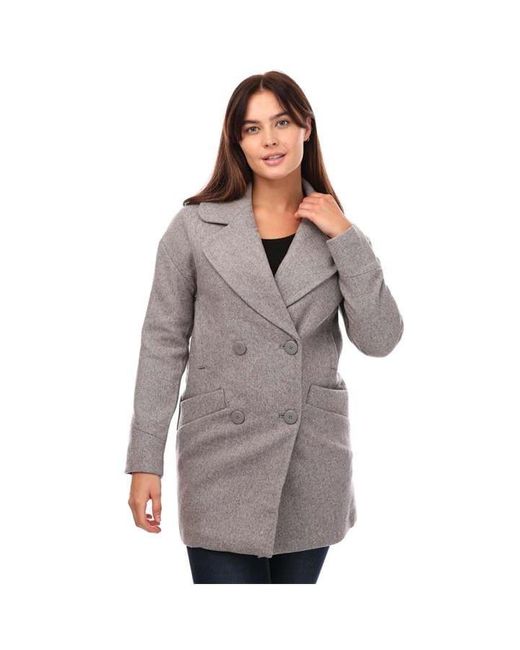 Elle Gray Wool Reefer Jacket