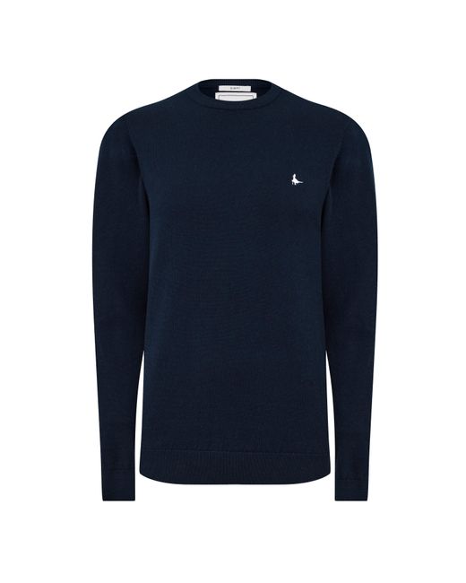 Jack Wills Blue Seabourne Crew Neck Logo Jumper for men