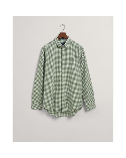 Gant Green Long Sleeve Gingham Shirt for men