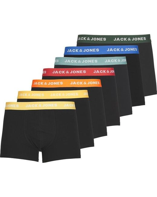 Jack & Jones Black Vito 7-pack Boxer Trunk for men