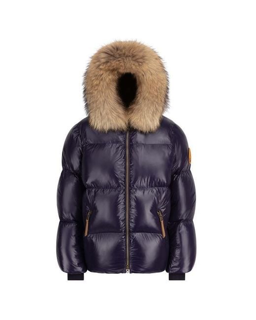 ARCTIC ARMY Blue Fur Padded Jacket for men