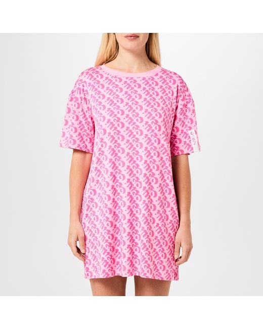 HUGO Pink Unite Logo Night Dress