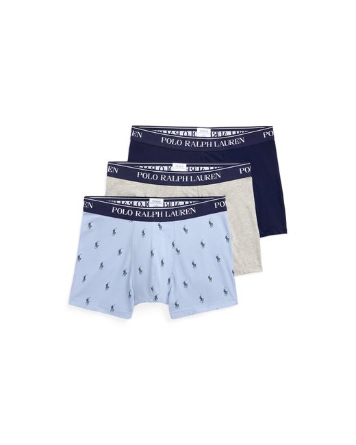 Ralph Lauren Blue Stretch Boxer Briefs 3 Pack for men