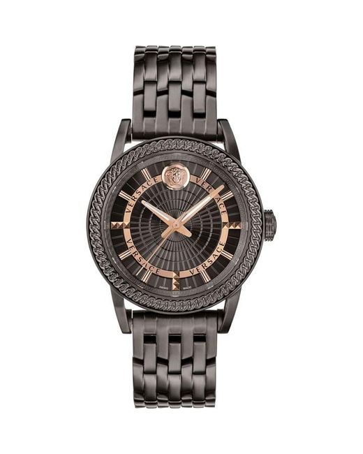 Versace Black (po) Plated Stainless Steel Luxury Analogue Watch for men
