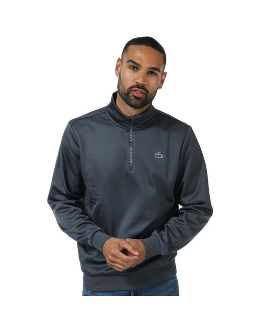 Lacoste Blue Half Zip Sweatshirt for men